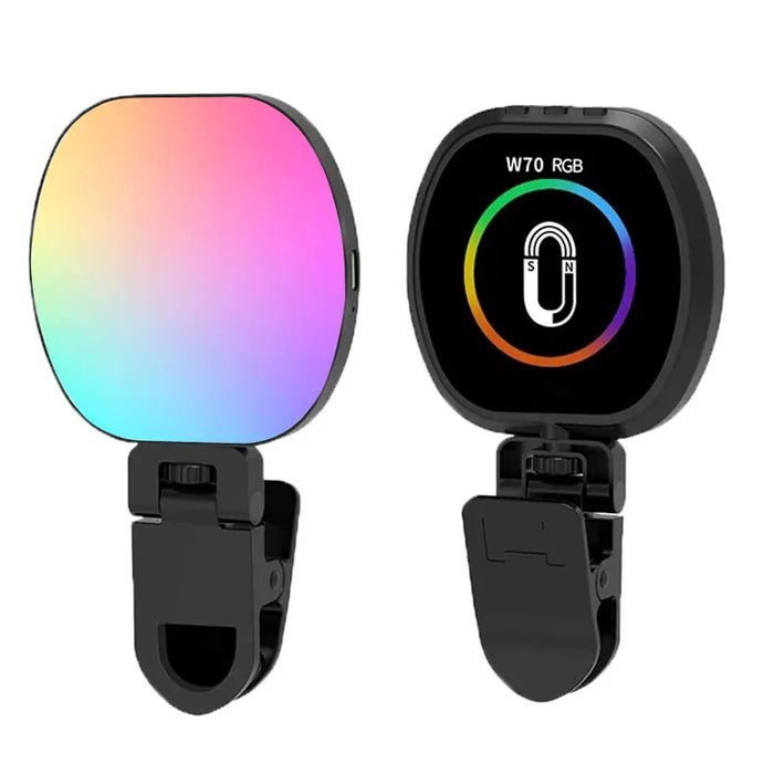 W70RGB MagSafe magnetic RGB fill light front and back view