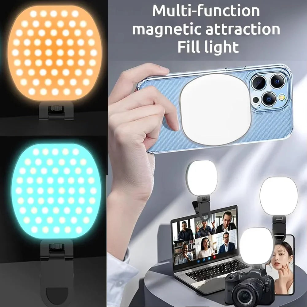 W70RGB magnetic fill light for phone laptop and content creation