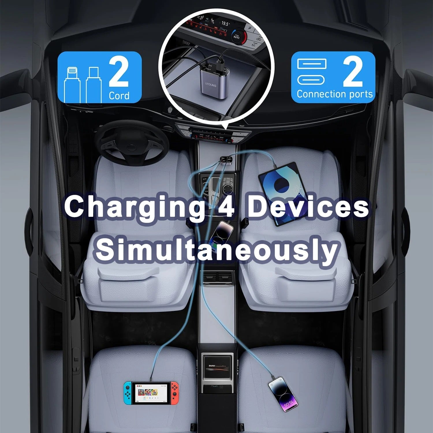4-in-1 Retractable Car Charger fifth product view