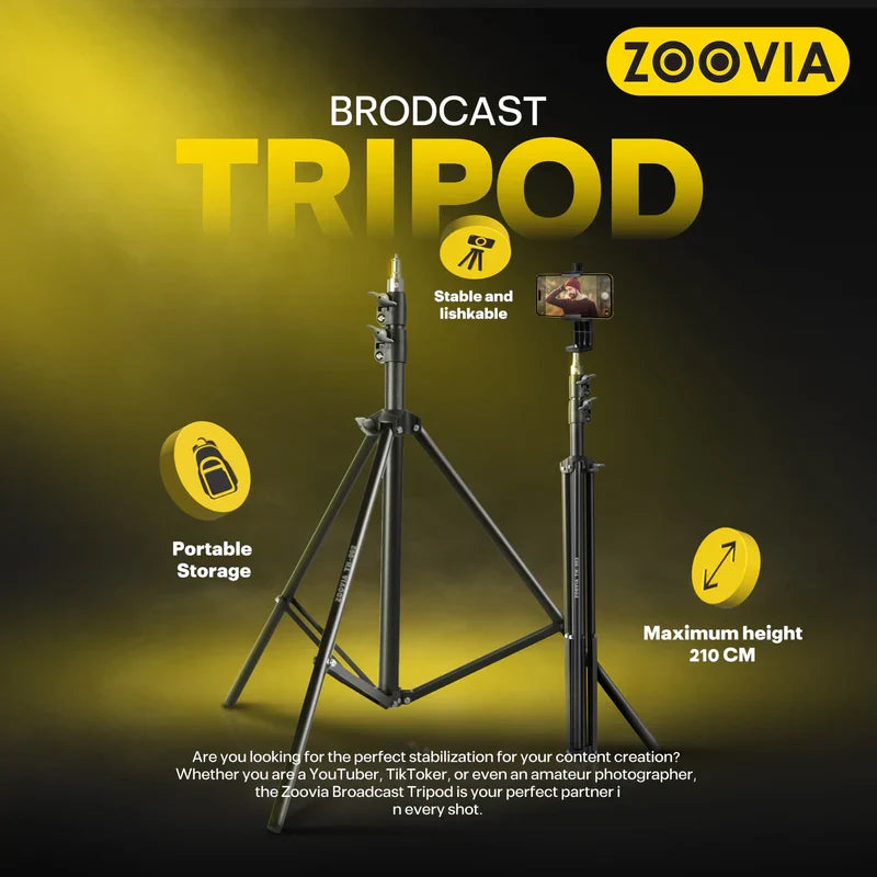 ZOOVIA TH-002 2.1M Heavy-Duty Studio Tripod - صورة 5
