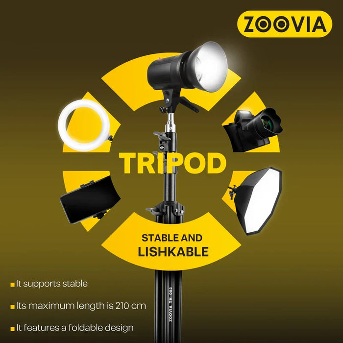 ZOOVIA TH-002 2.1M Heavy-Duty Studio Tripod - صورة 2